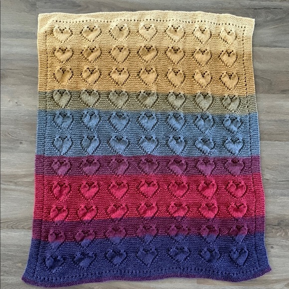 Handmade Other - {Knit Baby Blanket} 💕heart design
